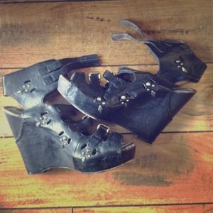 Sam Edelman Black Studded Wedge Heels Sam Edelman Black Studded Wedge Heels