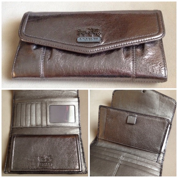 Coach Clutches & Wallets - Coach Metallic Checkbook Wallet 2 Coach Clutches & Wallets - Coach Metallic Checkbook Wallet 2