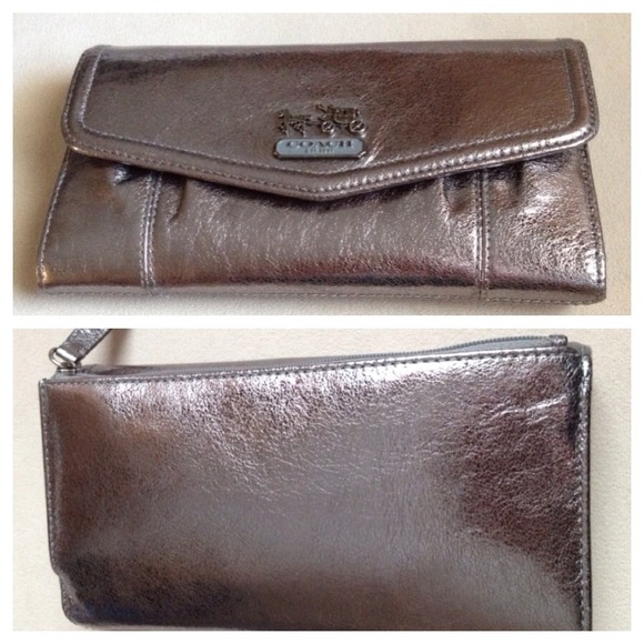 Coach Clutches & Wallets - Coach Metallic Checkbook Wallet 3 Coach Clutches & Wallets - Coach Metallic Checkbook Wallet 3