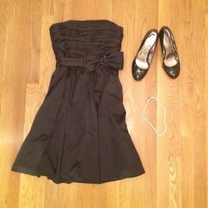 Satin Black Cocktail Dress Satin Black Cocktail Dress