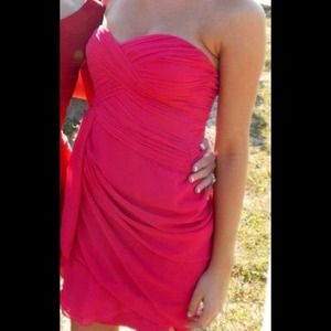 Midnight Masquerade Strapless Fuchsia Pink Dress Midnight Masquerade Strapless Fuchsia Pink Dress