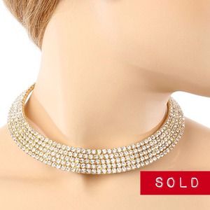 Gold Rhinestoned Necklace Gold Rhinestoned Necklace