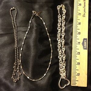 Three Silver Tone Necklace Bundle Three Silver Tone Necklace Bundle