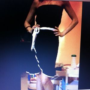 Black/cream trim silk dress Black/cream trim silk dress