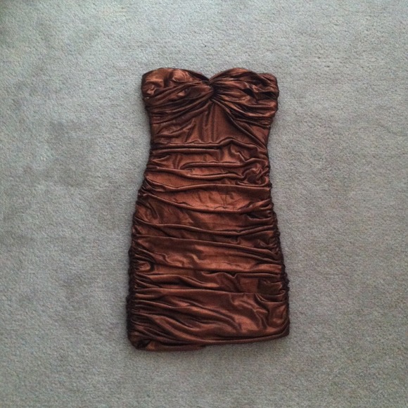 bebe Dresses & Skirts - Bebe Strapless Metal Shininess Dress 2 bebe Dresses & Skirts - Bebe Strapless Metal Shininess Dress 2