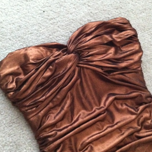 bebe Dresses & Skirts - Bebe Strapless Metal Shininess Dress 3 bebe Dresses & Skirts - Bebe Strapless Metal Shininess Dress 3
