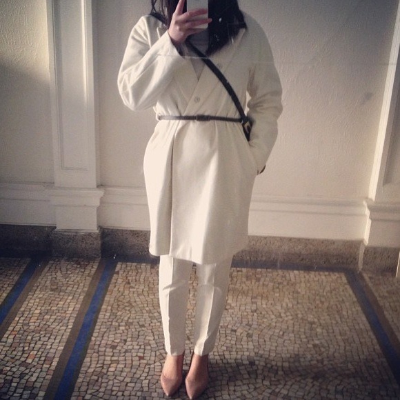 ASOS Outerwear - HOST PICK ASOS white belted dolman sleeve coat ASOS Outerwear - HOST PICK ASOS white belted dolman sleeve coat
