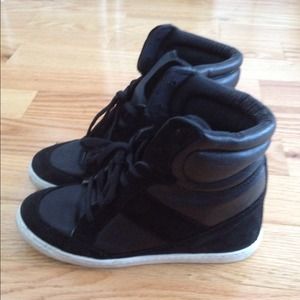ASOS Shoes - Faux leather and suede black wedge sneakers ASOS Shoes - Faux leather and suede black wedge sneakers