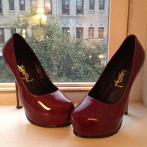 YSL/ Saint Laurent Tribtoo Platform Shoes in Wine YSL/ Saint Laurent Tribtoo Platform Shoes in Wine
