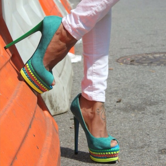 Shoe Dazzle Shoes - Multicolor Platform Pumps 4 Shoe Dazzle Shoes - Multicolor Platform Pumps 4