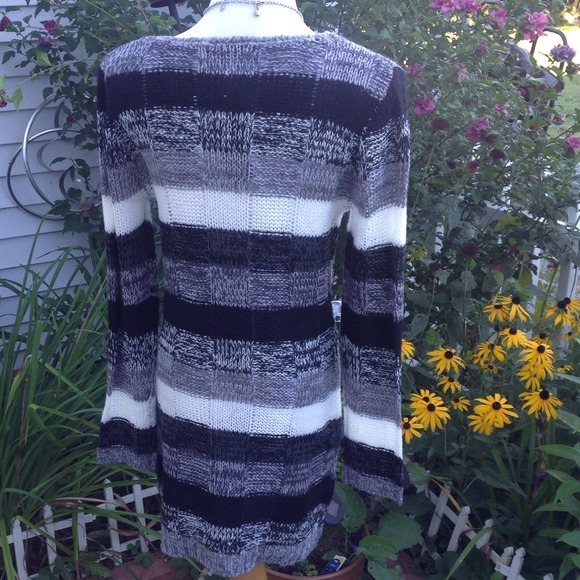 Ultra Flirt Dresses & Skirts - Black/Gray/ivory Multi Sweater Dress 2 Ultra Flirt Dresses & Skirts - Black/Gray/ivory Multi Sweater Dress 2