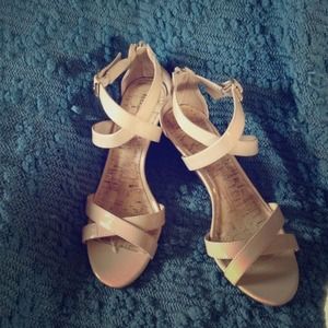 Nude wedge sandals. Nude wedge sandals.