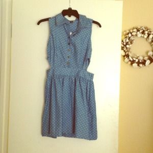 Blue and white cut out dress. Blue and white cut out dress.