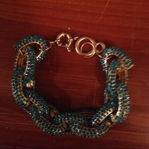 Turquoise color pave link bracelet Turquoise color pave link bracelet