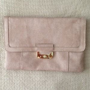 ASOS chunky lock portfolio clutch in nude snake ASOS chunky lock portfolio clutch in nude snake