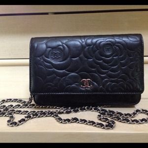 Chanel wallet on a chain - camellia - lambskin Chanel wallet on a chain - camellia - lambskin