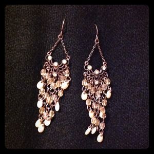 Copper and Peach Colored Chandelier Earrings Copper and Peach Colored Chandelier Earrings