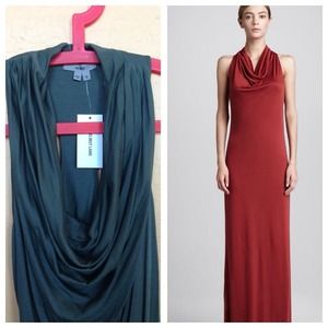 Helmut Lang racer back drape dress in meadow Helmut Lang racer back drape dress in meadow