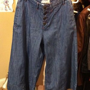 FREE PEOPLE Denim Gaucho SZ 25 FREE PEOPLE Denim Gaucho SZ 25