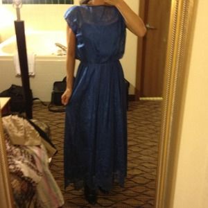 VINTAGE lace long blue dress VINTAGE lace long blue dress