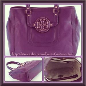 TORY BURCH Amanda Tote Tribe Violet Leather Bag TORY BURCH Amanda Tote Tribe Violet Leather Bag