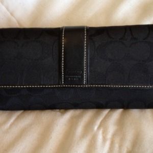 Coach Black Checkbook Wallet Coach Black Checkbook Wallet