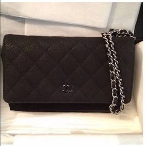 CHANEL-Wallet on Chain WOC Black Matte Caviar SHW! CHANEL-Wallet on Chain WOC Black Matte Caviar SHW!