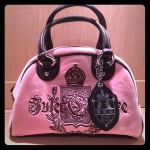 Juicy Couture Pink and Brown Bowler Bag Juicy Couture Pink and Brown Bowler Bag