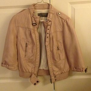 Zara Light Mauve Pink Leather Jacket Zara Light Mauve Pink Leather Jacket