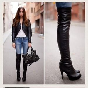 Thigh High OTK Leather Boots Thigh High OTK Leather Boots