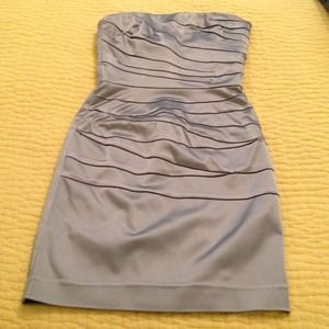 Bebe silver strapless dress Bebe silver strapless dress