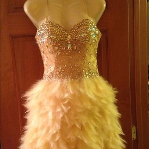 Bedazzled Feather Corset Short Dress Bedazzled Feather Corset Short Dress