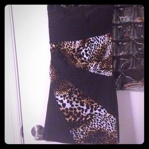 Strapless animal print dress Strapless animal print dress