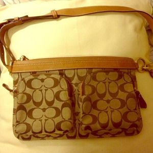 Coach monogram handbag, fanny pack. Coach monogram handbag, fanny pack.