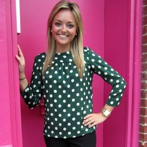 Zara Tops - Zara Green & White Polka Dot Top Zara Tops - Zara Green & White Polka Dot Top