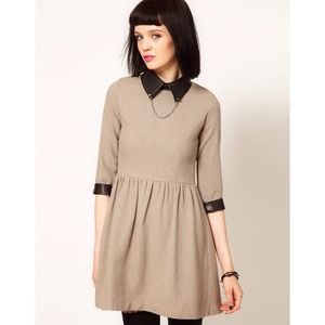 sister jane Dresses & Skirts - ❌SOLD❌studded leather collar metallic skater dress sister jane Dresses & Skirts - ❌SOLD❌studded leather collar metallic skater dress