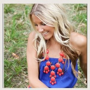 One LARGE bib bauble 2 tone pink color necklace One LARGE bib bauble 2 tone pink color necklace