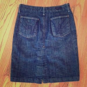 SALECitizens Of Humanity-Dark Blue Jean Skirt SALECitizens Of Humanity-Dark Blue Jean Skirt
