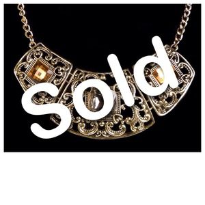 Rhinestone gold gem necklace Rhinestone gold gem necklace