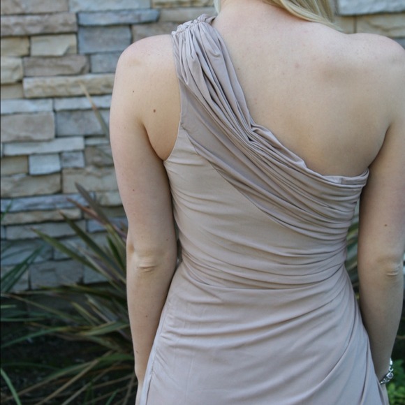 Dresses & Skirts - Grecian Gathered Tan Dress 2 Dresses & Skirts - Grecian Gathered Tan Dress 2