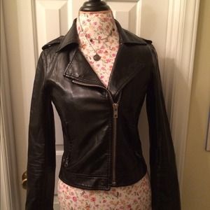  Faux Black Leather Biker/Moto Jacket Faux Black Leather Biker/Moto Jacket 