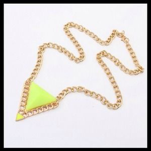 Neon Yellow Triangle Statement Necklace Neon Yellow Triangle Statement Necklace
