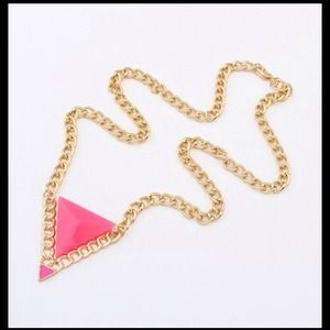 Pink Neon Triangle Statement Necklace Pink Neon Triangle Statement Necklace