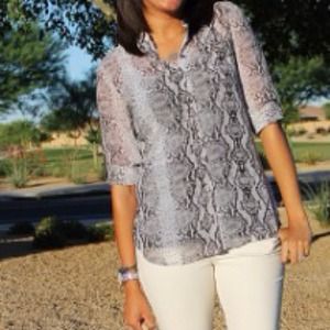 Victoria's Secret Tops - Victoria Secret's snake skin print boyfriend top Victoria's Secret Tops - Victoria Secret's snake skin print boyfriend top