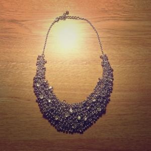 Silver Bib Statement Necklace Silver Bib Statement Necklace
