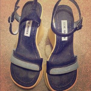 Steve Madden denim like wedges Steve Madden denim like wedges