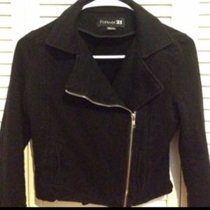 Forever 21 black moto crop jacket Forever 21 black moto crop jacket