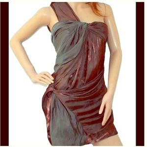 HOST PICKALL SAINTS SILK RUST SHIMMER DRESS HOST PICKALL SAINTS SILK RUST SHIMMER DRESS