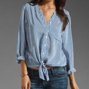 HP-Joie Silk Blouse - blue and white stripe HP-Joie Silk Blouse - blue and white stripe