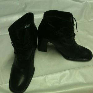 Black lace up the front Bootie by Bally Black lace up the front Bootie by Bally